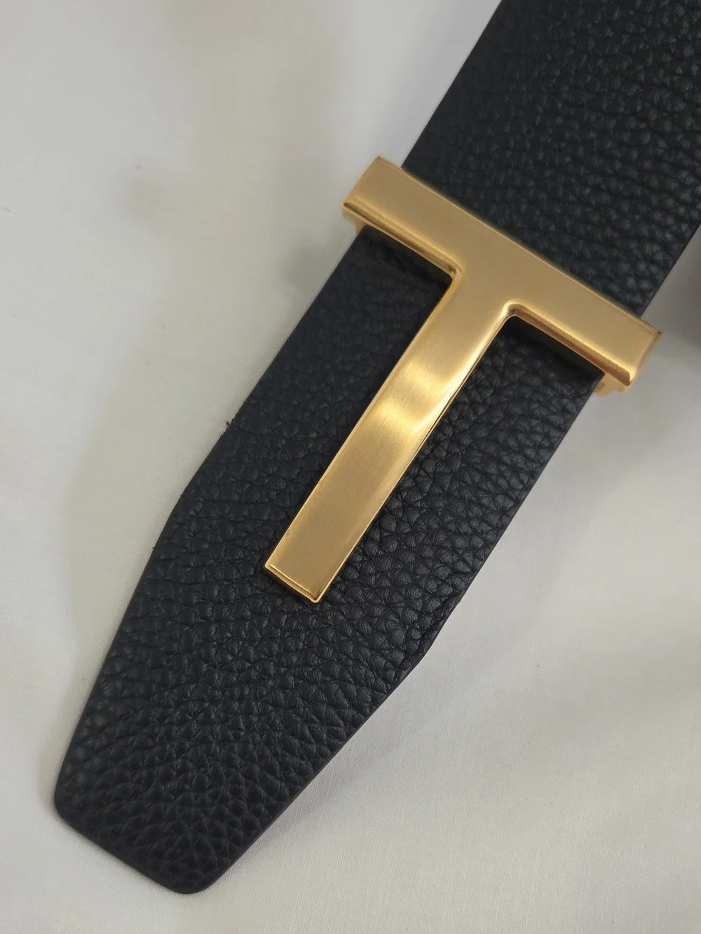 Tom Ford Reversible Brown Black Leather Belt Gold Buckle